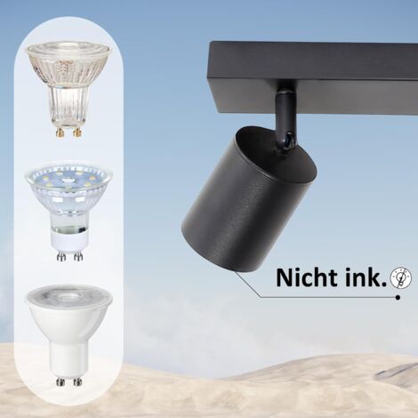 GBLY Spot plafond, plafonnier - GU10 - noir - Moderne - éclairage intérieur - Salon I Chambre I Cuisine I Salle à manger  - sans ampoules- 6 lumière- L 765mm