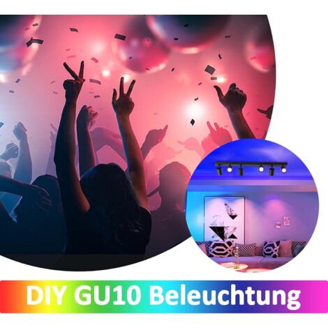 GBLY Spot plafond, plafonnier - GU10 - noir - Moderne - éclairage intérieur - Salon I Chambre I Cuisine I Salle à manger  - sans ampoules- 6 lumière- L 765mm