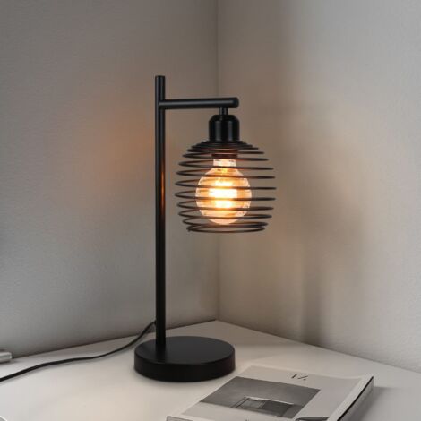 Lampe de table,GBLY design rétro industriel,  éclairage salon & chamber, lampe de chevet, douille E27, noir, sans ampoule - 2ER
