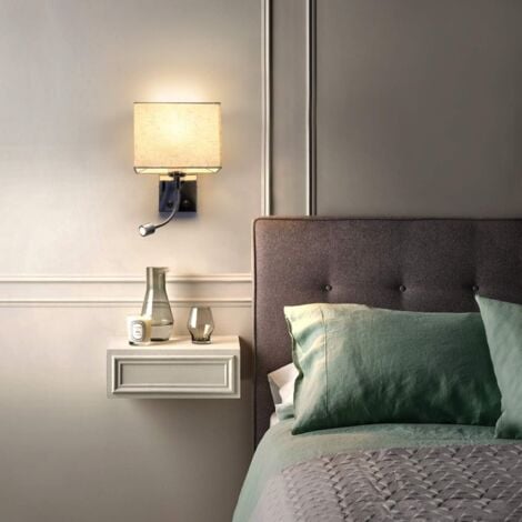 GBLY Applique de chevet ,2ER moderne E27 2W Liseuse, Applique Murale Intérieure avec Flexible LED Liseuse, éclairage intérieur, sans ampoule