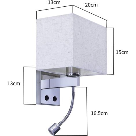 GBLY Applique de chevet ,2ER moderne E27 2W Liseuse, Applique Murale Intérieure avec Flexible LED Liseuse, éclairage intérieur, sans ampoule