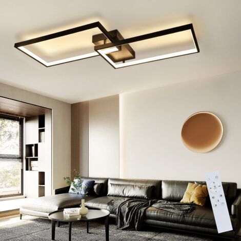 Plafonnier LED Hofstein Moderne - Nickel Mat - Pour Salon, Chambre, Cuisine