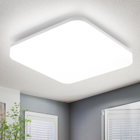 GBLY Plafonnier LED plat - 22CM Lampe de salle de bain angulaire Plafonnier IP54 18W Plafond Blanc Lampe de couloir 5000K pour salle de bain cuisine couloir chambre à coucher