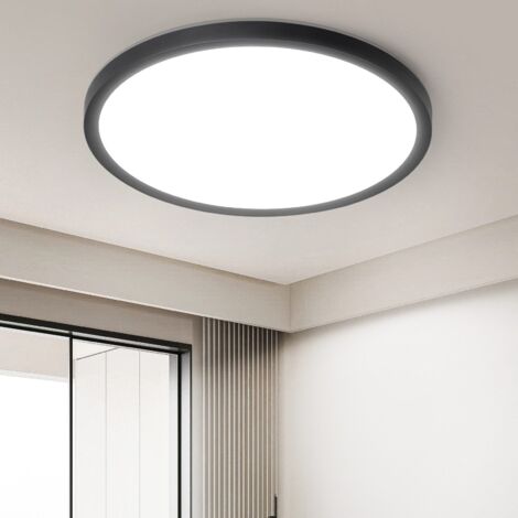 GBLY Lampe de plafond LED Lampe de plafond plate - Lampe de chambre à coucher 18CM Lampe de salle de bain 15W Noire Éclairage de plafond Lampe de couloir 6500K pour cuisine Couloir (1/5)