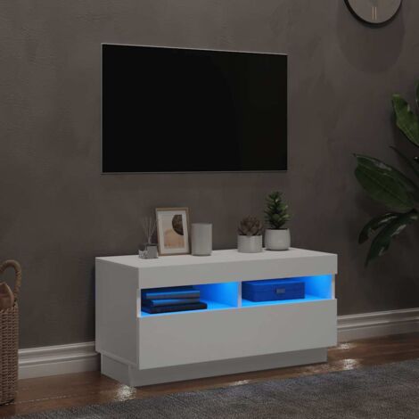 GBLY Meuble TV avec lumières LED blanc 80x35x40 cm (1/5)
