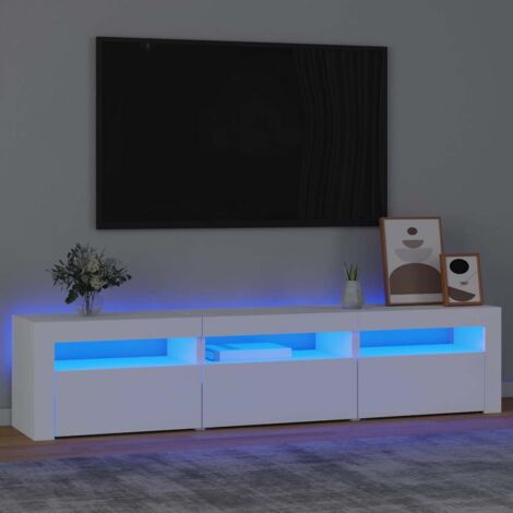 GBLY Meuble TV avec lumières LED Blanc 180x35x40 cm (1/5)