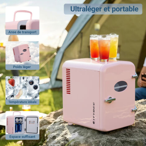 Mini-Réfrigérateur ARCTIC 4L Bleu - Refroidit & Chauffe - 12V Voiture & 220V - Idéal Camping Bureau Voyages