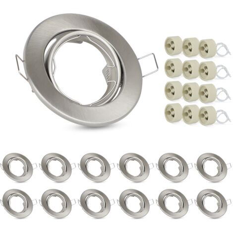 Lot De 6 Spots Encastrés GU10 Rond En Cuivre - Diamètre 90 Mm - Pour éclairage Intérieur