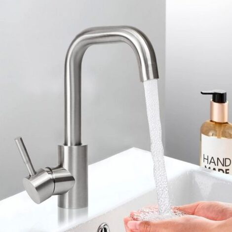 GBLY Robinet de cuisine Robinet de salle de bain Robinet de lavabo à haute pression Acier inoxydable Robinet de salle de bain (1/5)
