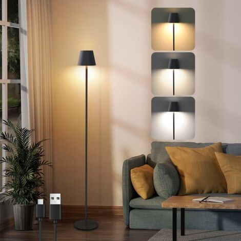 GBLY Lampe de sol LED Moderne Dimmable Noire 125cm 3 Températures de couleur USB Salon (1/5)