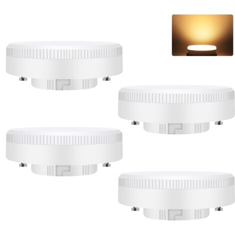 GBLY 4 Ampoules LED GX53 74x25mm Ultra Plates 3000K Sans Scintillement 5W remplace 50W Halogène Sous Meuble 230V