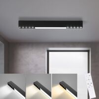 GBLY Plafonnier LED Salon - 53CM Salon Long Noir Moderne Bureau Plafond Dimmable avec Télécommande 17W Panneau d'éclairage de la chambre à coucher