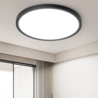 GBLY Lampe de plafond LED Lampe de plafond plate - Lampe de chambre à coucher 18CM Lampe de salle de bain 15W Noire Éclairage de plafond Lampe de couloir 6500K pour cuisine Couloir
