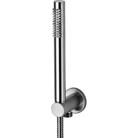 Set doccia presa acqua e doccia in metallo in colore acciaio spazzolato Paffoni ZDUP094ST  Steel Looking