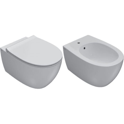 CERAMICA GLOBO Serie 4all set sospesi wc+bidet+sedile chiusura tradizionale codice prod: MDS03BI MDR19BI MDS09BI
