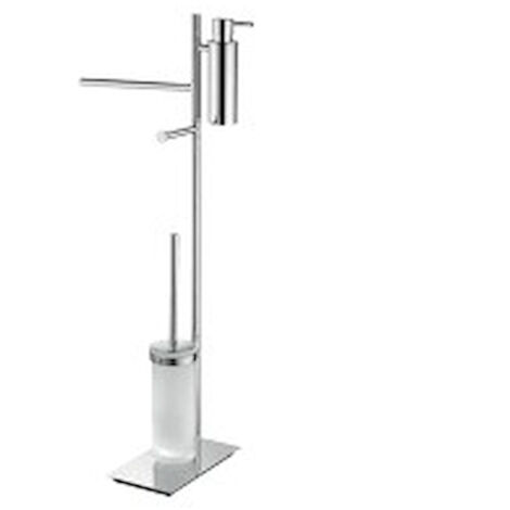COLOMBO DESIGN Square piantana spandisapone porta salviette porta rotolo dx porta scopino cromato codice prod: B99180CR