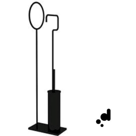BERTOCCI Moon piantana porta salviette con porta scopino e porta rotolo nero seppia codice prod: 14703710800