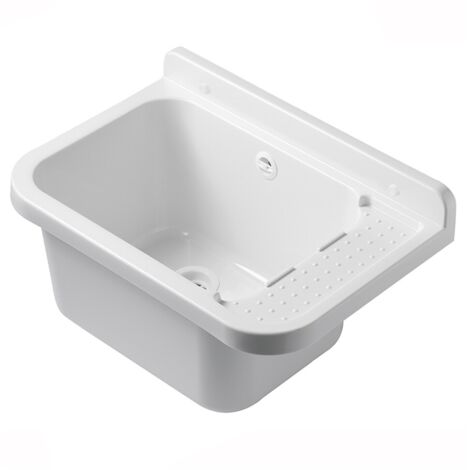 Pilozzo da esterno sospeso 50x34 cm in resina bianca con portasapone