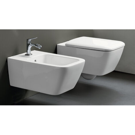 GEBERIT Serie icon square sospeso wc + bidet + sedile rallentato codice prod: 500.807.00.1+231910000