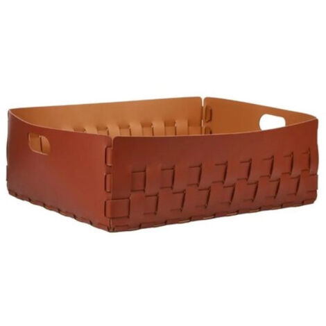 COLOMBO DESIGN Porta oggetti Cognac/Bordeaux, Cestino Bottega 60X50 H20 serie ADJ codice prod: BADJ104-0930 (1/2)
