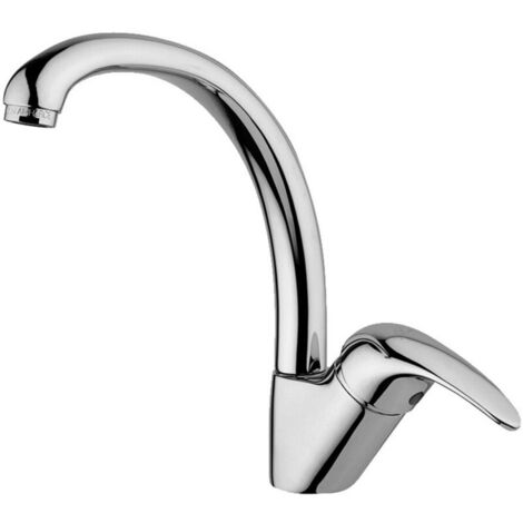 Miscelatore lavello monoforo con canna alta orientabile serie Nettuno due modello ND181CC cromo nero ND181CC