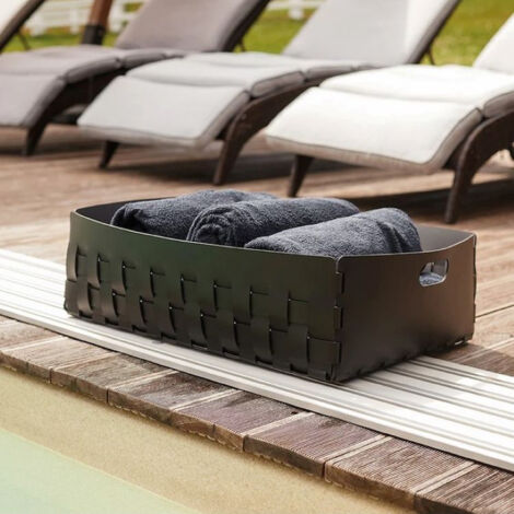 COLOMBO DESIGN Porta oggetti Black/Grey, Cestino Bottega 60X50 H20 serie ADJ codice prod: BADJ104-0103 (1/2)