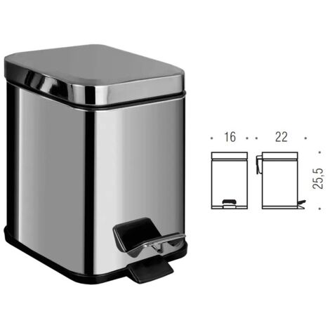 Colombo Design Contract poubelle in acciaio inox, con sistema di chiusura ammortizzata, finitura cromo B92100CR