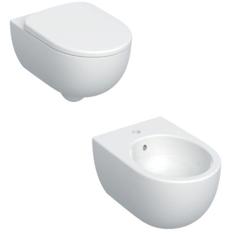 GEBERIT Serie Selnova Premium set sospesi wc+bidet+sedile chiusura ...