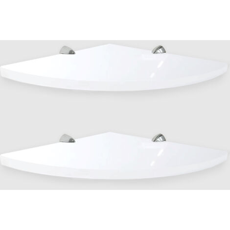 ALEDA STONE Quick Shelf 2 mensole angolari in marmo naturale cotone lucido cm 22,9 con 4 reggimensola codice prod: CTOA2QLU15 (1/2)