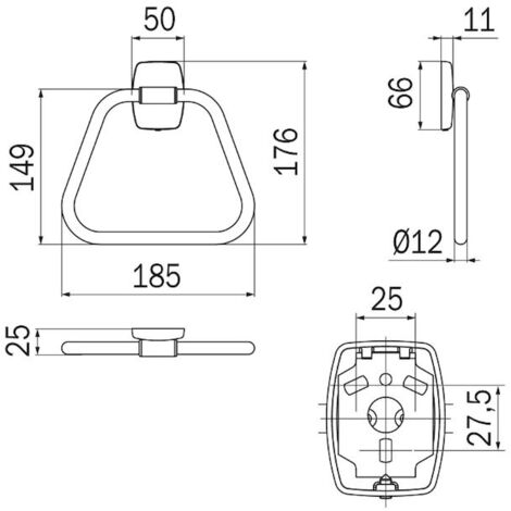 INDA Export porta salviette ad anello a parete finitura cromo codice prod: A22160CR003 - 2