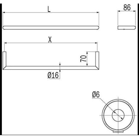 INDA Gealuna a1018f porta salviette senza placca 45 cm cromato codice prod: A1018FCR