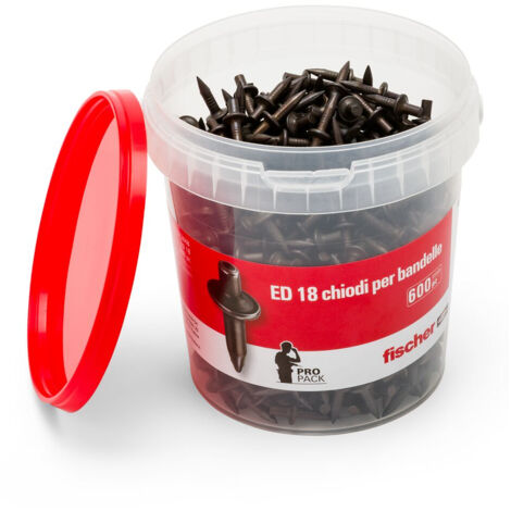 FISCHER 600 Chiodi a percussione ED 18 in barattolo (600 Pz.) codice prod: 513848 (1/3)