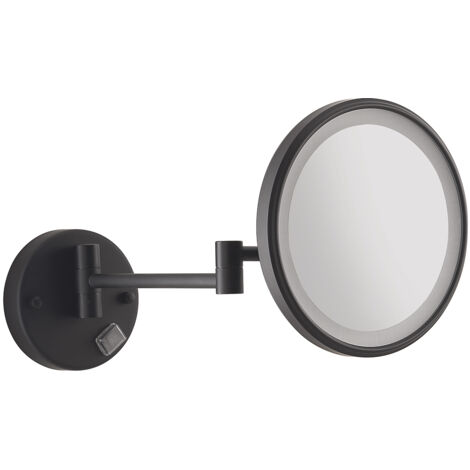 GEDY EVA specchio ingranditore tondo 5x con led nero opaco codice prod: 000021171400000