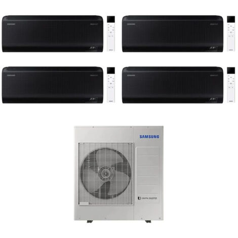SAMSUNG Condizionatore quadrisplit Windfree Black S2 9000+9000+9000+9000 btu 10kw inverter wifi codice prod: AR70F09C1ABNEU(4) AJ100TXJ5KG/