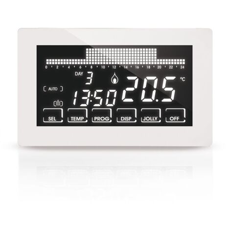 Fantini Cosmi - Cronotermostato Settimanale Touch Screen Intellitouch Semincasso 230V - Colore: Bianco (1/2)