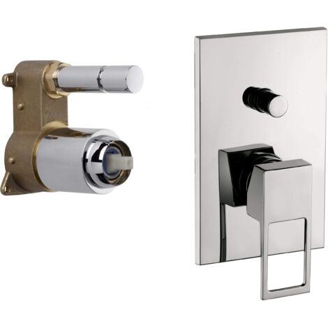 Set esterno miscelatore incasso doccia (2 uscite) con deviatore a pulsante ELBOX015CR (1/3)