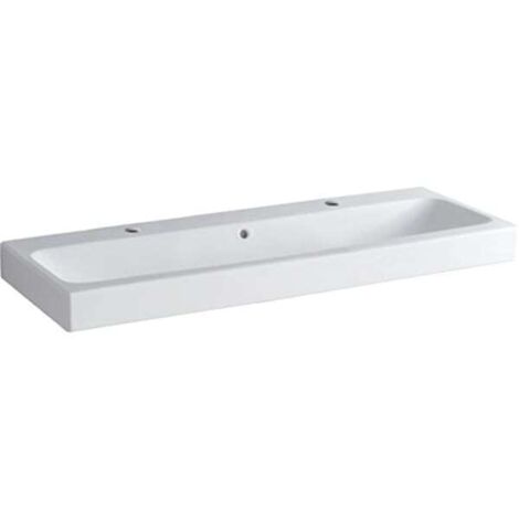 Geberit iCon lavabo 120x48,5cm blanc, avec deux trous pour