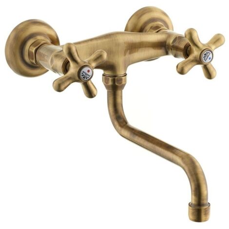 Gruppo lavello a muro con canna orientabile bronzato Paffoni serie Iris IRV161BR  Ottone - Bronzato