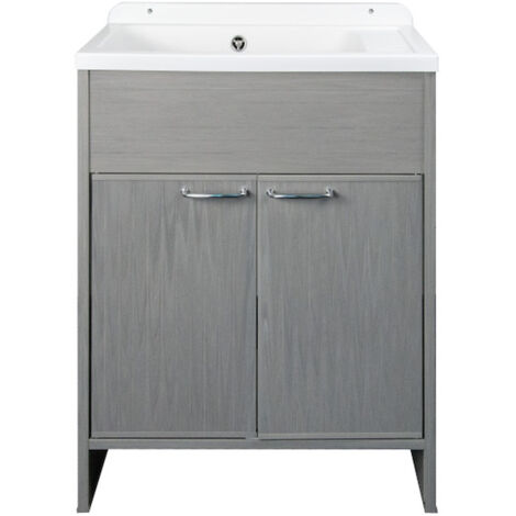 NEGRARI Mobile lavatoio in pvc 85x58 con vasca in pp a doppia anta rovere codice prod: 5005PKCR