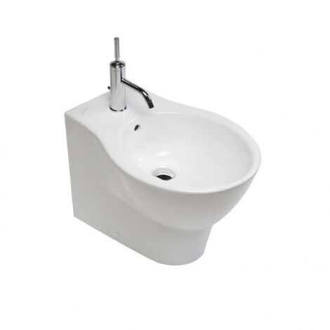 Bidet filo muro monoforo bianco lucido - Hatria Nido