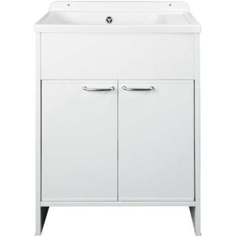 NEGRARI Mobile lavatoio in pvc 85x58 con vasca in pp a doppia anta bianco codice prod: 5005PKC