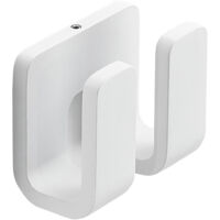 Appendiabiti doppio da muro in ottone, acciaio inox e Cromall 3228 Gedy serie OUTLINE Bianco Opaco