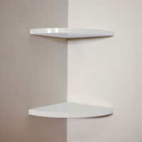 ALEDA STONE Easy shelf 2 mensole angolari a scomparsa in marmoresina silk light lucido cm 22,9 complete di kit d codice prod: SKLAS2LU18