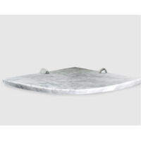 ALEDA STONE Quick Shelf mensola angolare in marmo naturale bianco carrara lucido cm 22,9 con 2 reggimensola codice prod: BCAASQLU15