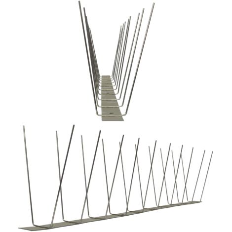 10 Meter (20 x 0,5m) Taubenspikes 2-reihig auf V2A-Standard - hochwertige Lösung für Vogelabwehr Taubenabwehr Edelstahl Spikes