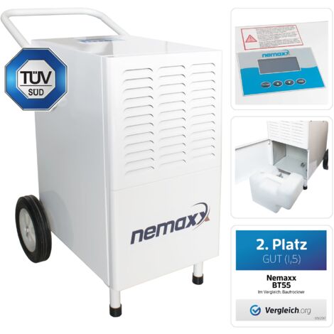 RELAX4LIFE Luftentfeuchter 66 L/Tag – Mit Pumpe, Ablaufschlauch & Timer, Mobil Für Keller, Lager, Bis 418 M²
