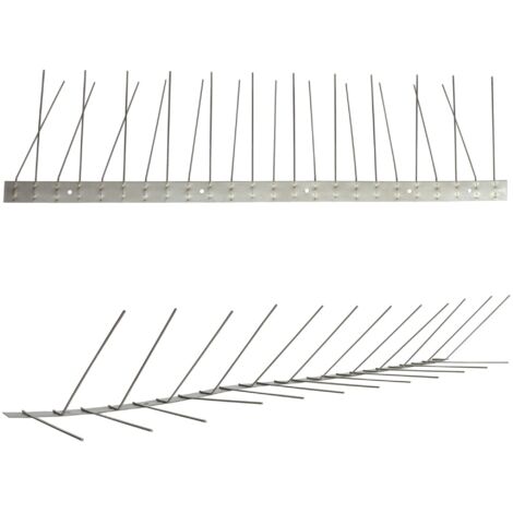 10 Meter (20 x 0,5m) Taubenspikes Dachrinne 2-reihig V2A-Titan - hochwertige Lösung für Vogelabwehr Taubenabwehr Edelstahl Spikes