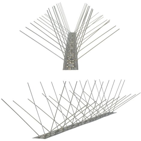 3 Meter (6 x 0,5m) Taubenspikes 4-reihig auf V2A-Flexleiste - hochwertige Lösung für Vogelabwehr Taubenabwehr Edelstahl Spikes