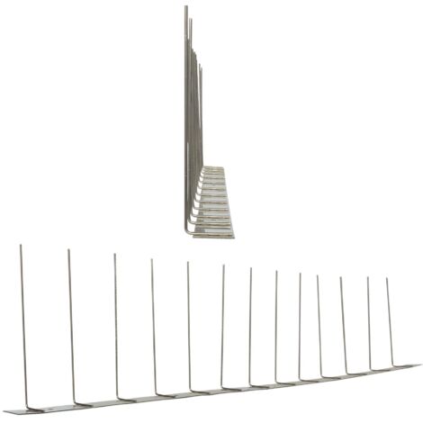 1 Meter (2 x 0,5m) Möwenspikes 1-reihig auf V2A-Titan - hochwertige Lösung für Vogelabwehr Taubenabwehr Edelstahl Spikes