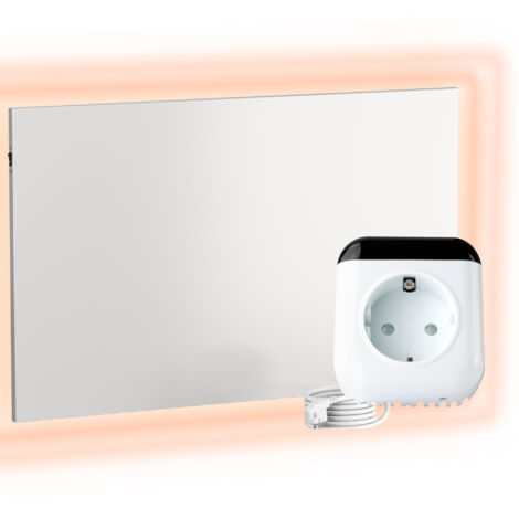 VIESTA® Infrarot Wandheizung mit Thermostat [FERNBEDIENUNG + WIFI STEUERUNG] – Infrarotheizung Wandmontage Heizkörper – Carbon Crystal Infrarot Paneel App steuerbar – (Modell TH70 WIFI - 300W) (1/5)